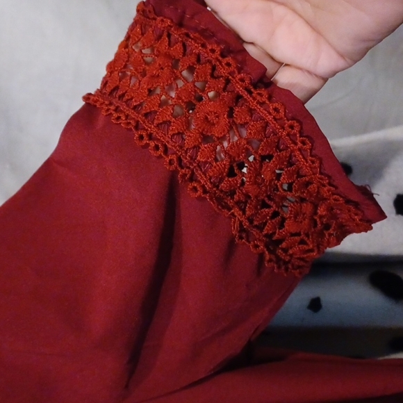 Burgundy Embroidered top - Picture 4 of 5